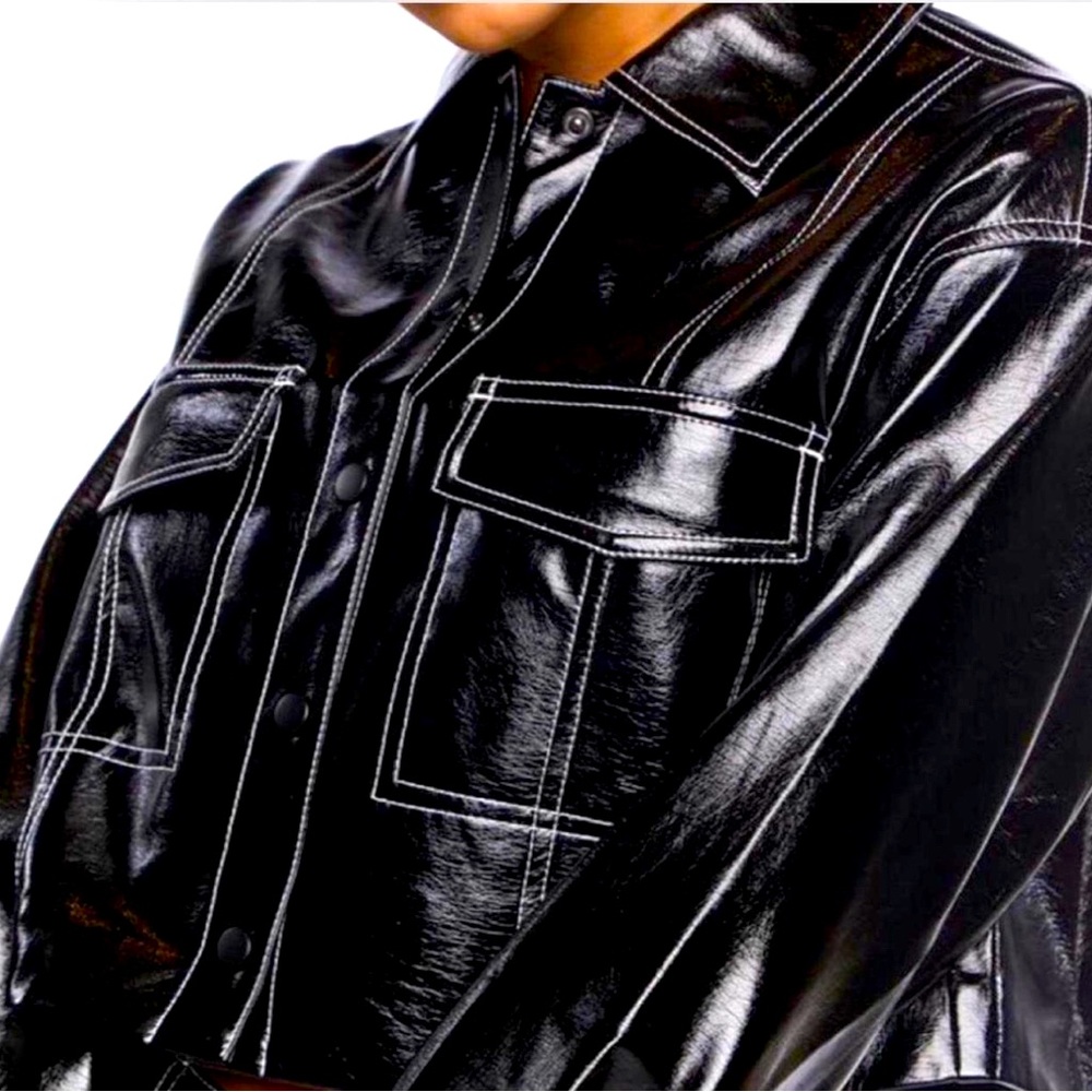 Forever 21 Faux Leather Patent Jacket Size XS Excellent Condition